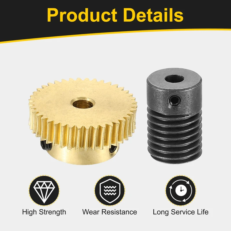 Worm Gear Set 0.5 Module 1:40 Reduction Rate(Gear-4mm Bore, Rod 4mm Bore)