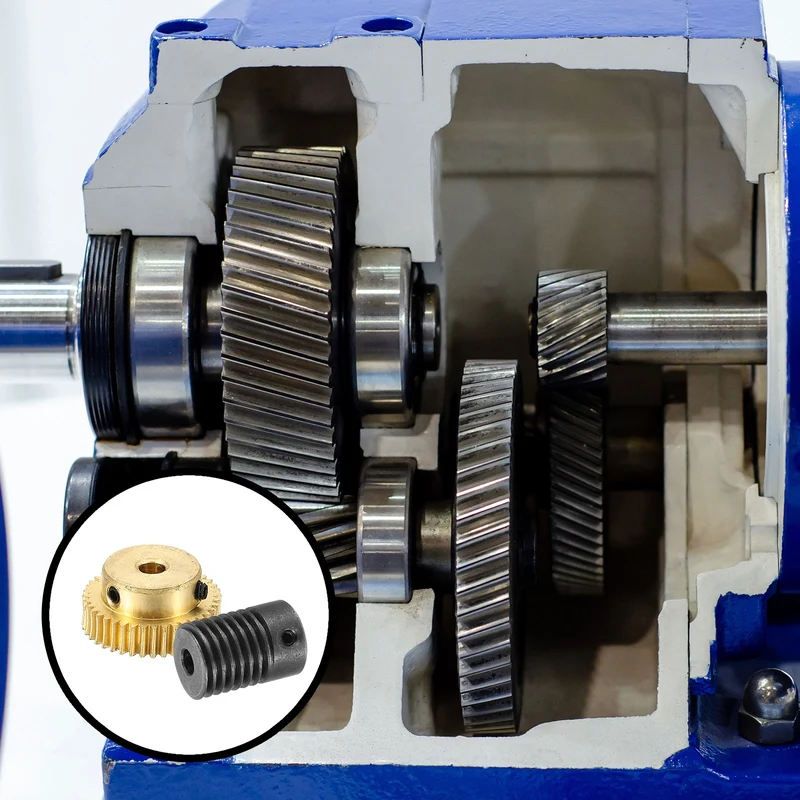 Worm Gear Set 0.5 Module 1:40 Reduction Rate(Gear-4mm Bore, Rod 4mm Bore)
