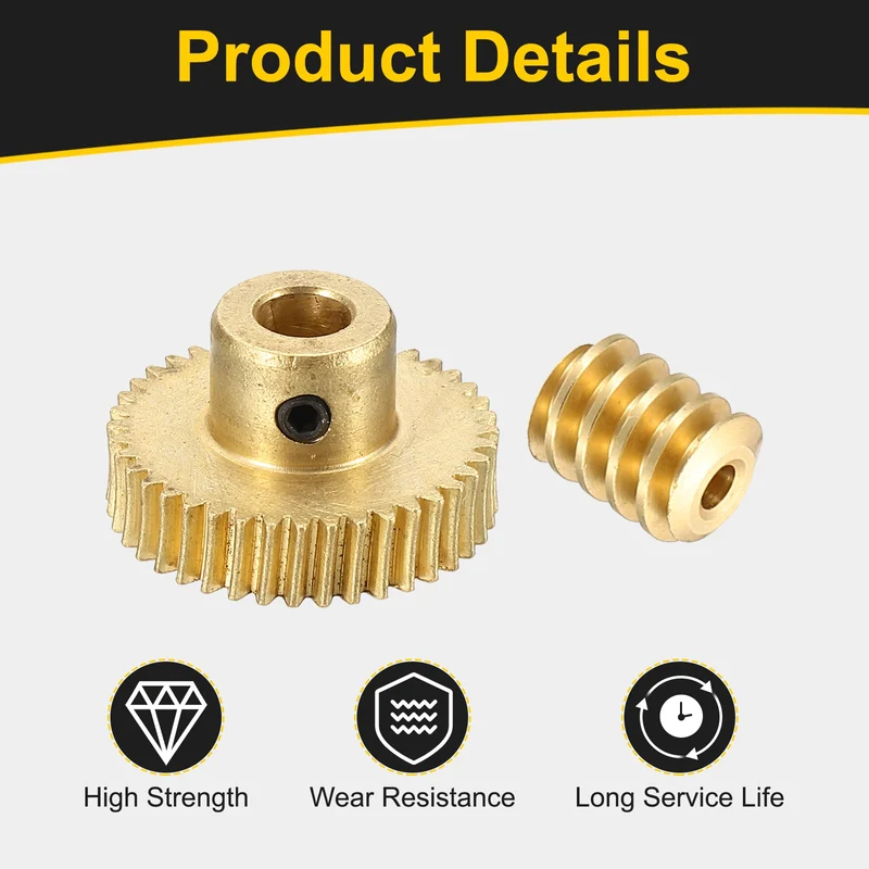 Worm Gear Set 0.5 Module 1:40 Reduction Rate(Gear-5mm Bore, Rod 1.98mm Bore)
