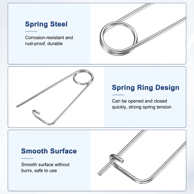 2-Pack Brooch Shape Cotter Safety Pin, 4x100mm Quick Lock Brooch Fastener