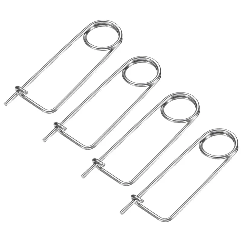 4-Pack Brooch Shape Cotter Safety Pin, 3x60mm Quick Lock Brooch Fastener