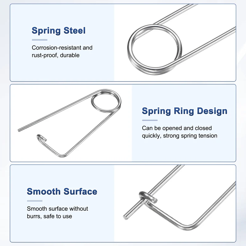 2-Pack Brooch Shape Cotter Safety Pin, 3x60mm Quick Lock Brooch Fastener