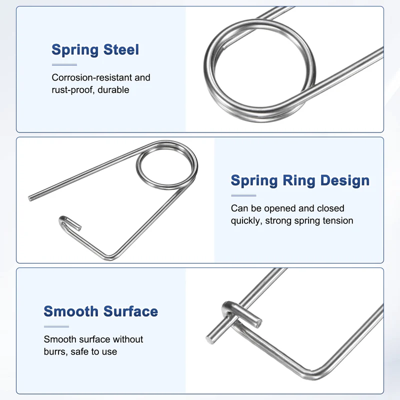 2-Pack Brooch Shape Cotter Safety Pin, 3x42mm Quick Lock Brooch Fastener