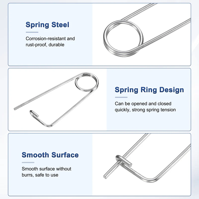 4-Pack Brooch Shape Cotter Safety Pin, 2x45mm Quick Lock Brooch Fastener