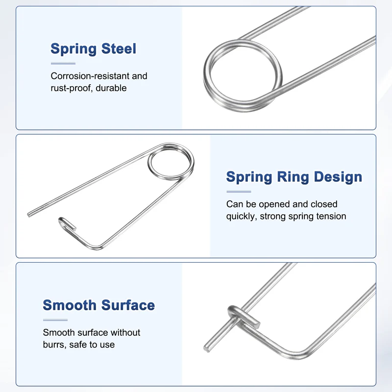 2-Pack Brooch Shape Cotter Safety Pin, 2x45mm Quick Lock Brooch Fastener