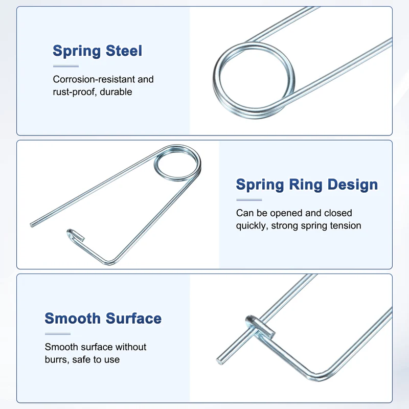 4-Pack Brooch Shape Cotter Safety Pin, 5x110mm Quick Lock Brooch Fastener