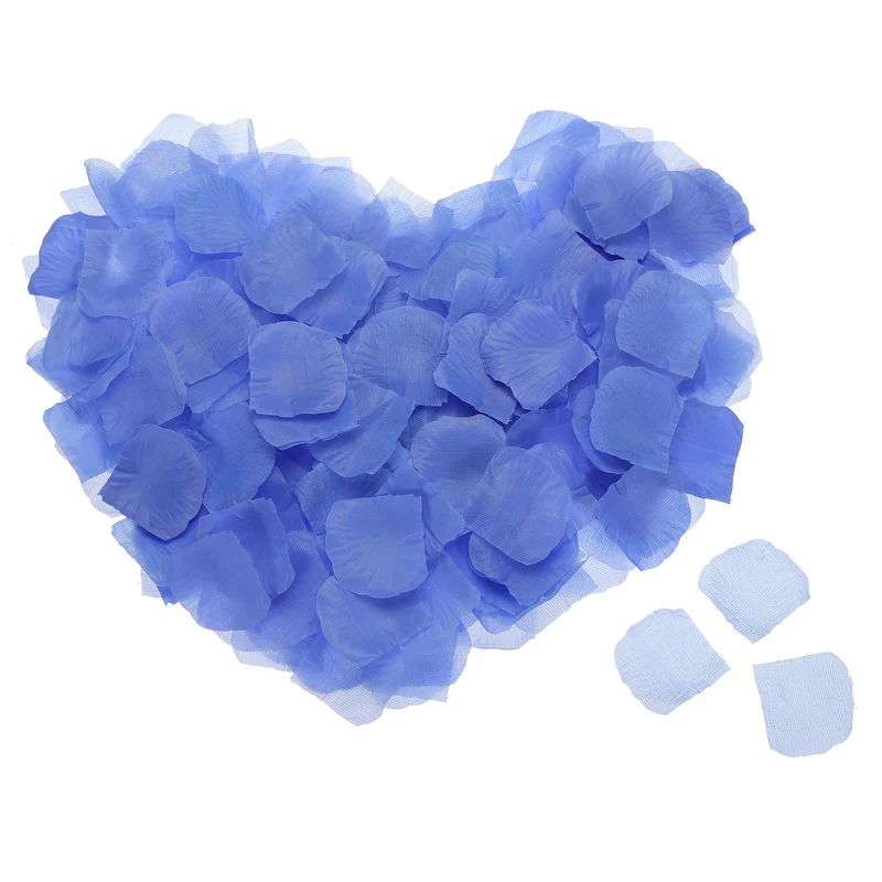 Silk Artificial Flower Rose Petals, Sky Blue Faux Flowers 2x2 Inch 3200Pcs