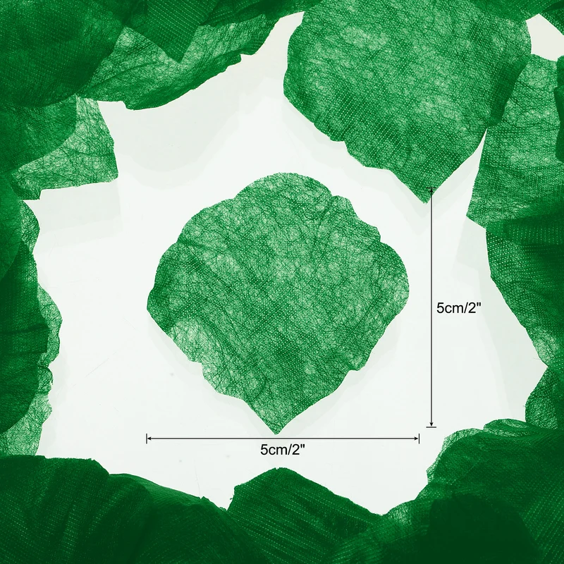 Silk Artificial Flower Rose Petals, Dark Green Faux Flowers 2x2 Inch 3200Pcs