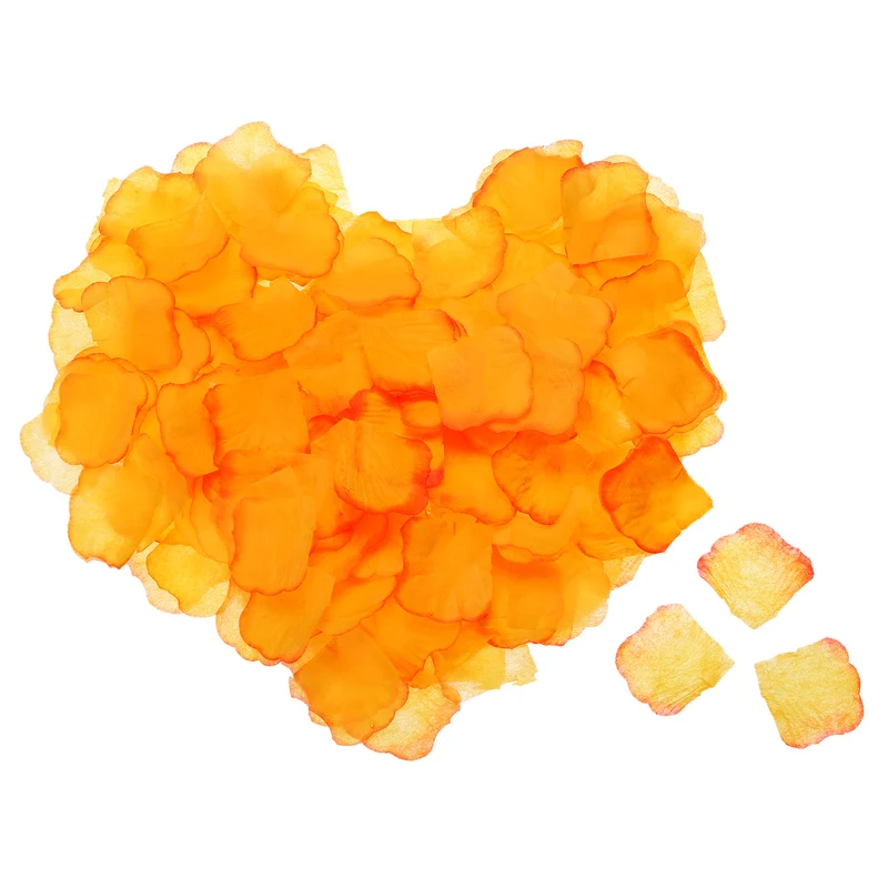 Silk Artificial Flower Rose Petals, Yellow, Orange Faux Flowers 2x2 Inch 3200Pcs