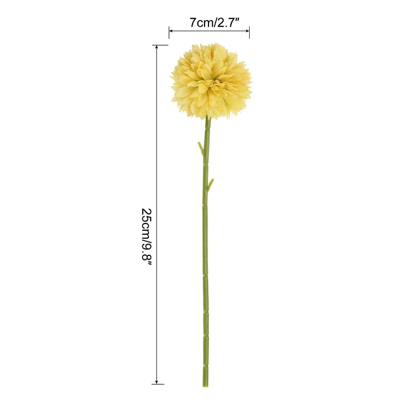 Artificial Flower Heads, Silk Chrysanthemum Hydrangea Yellow Faux Flowers 20Pcs