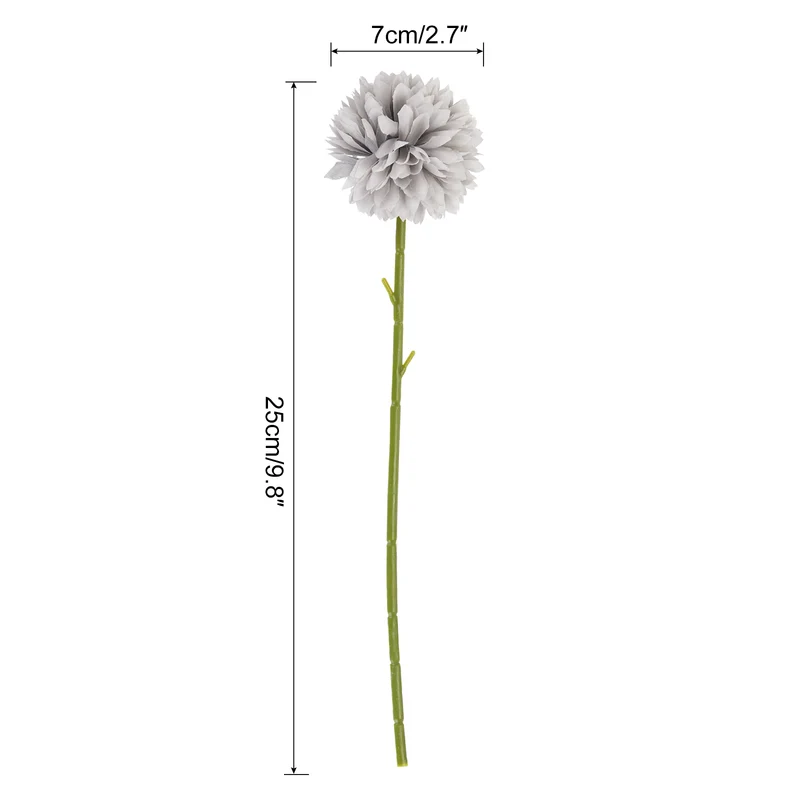 20Pcs Artificial Flower Heads, Silk Chrysanthemum Hydrangea Grey Black Faux