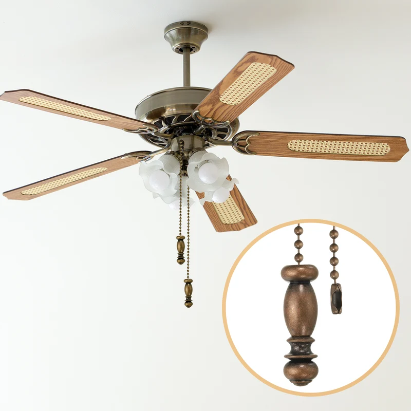 13.5" Alloy Ceiling Fan Pull Chain Vintage Pendant, Vintage Bronze