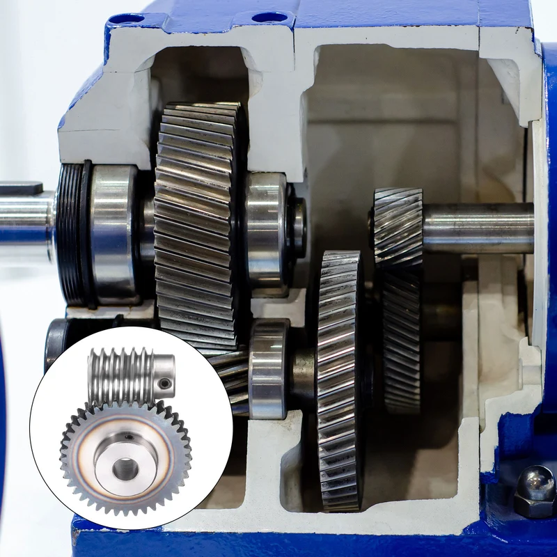 Worm Gear Set 1.5 Module 40:1 Reduction Rate Gear-12mm ID 63mm OD Rod 8mm Bore