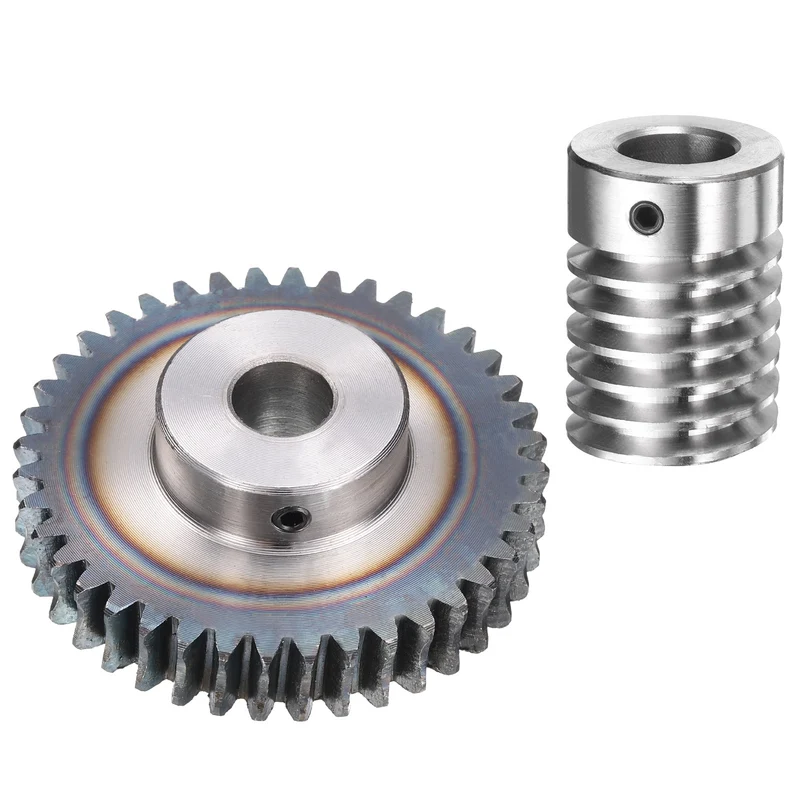 Worm Gear Set 1.5 Module 40:1 Reduction Rate Gear-12mm ID 63mm OD, Rod 15mm Bore