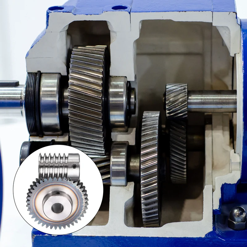 Worm Gear Set 1.5 Module 40:1 Reduction Rate Gear-12mm ID 63mm OD, Rod 15mm Bore