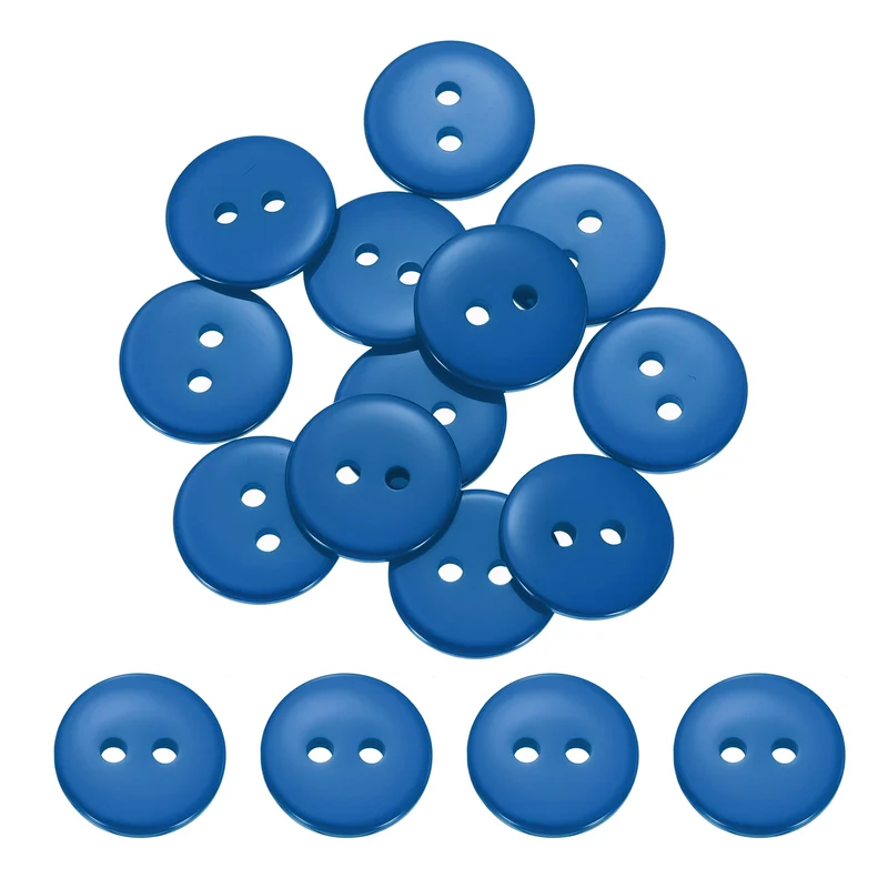 16 Pcs 15mm Resin Sewing Buttons, 2 Hole for Sewing Coats Shirts, Deep Blue