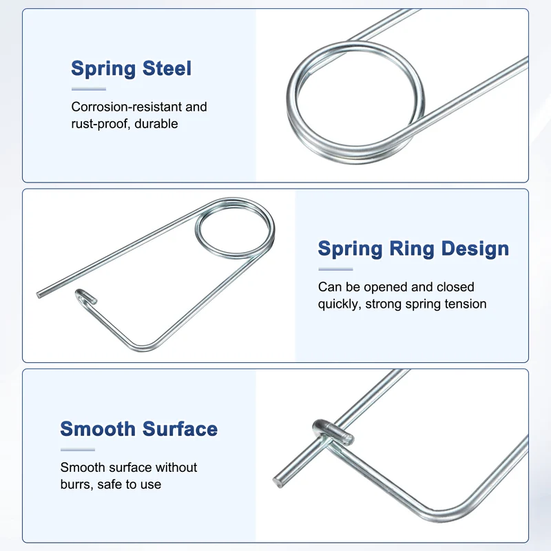4-Pack Brooch Shape Cotter Safety Pin, 5x88mm Quick Lock Brooch Fastener