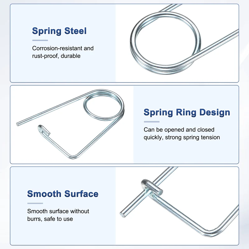 4-Pack Brooch Shape Cotter Safety Pin, 5x59mm Quick Lock Brooch Fastener