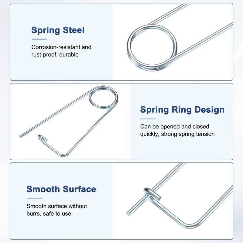 6-Pack Brooch Shape Cotter Safety Pin, 4.5x108mm Quick Lock Brooch Fastener