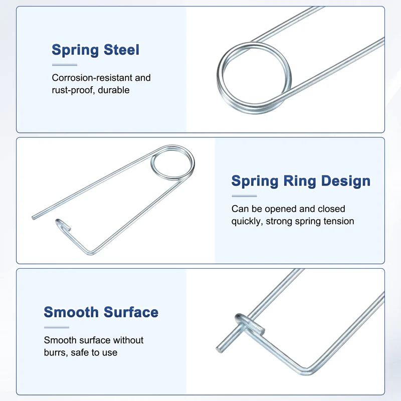 4-Pack Brooch Shape Cotter Safety Pin, 4x100mm Quick Lock Brooch Fastener