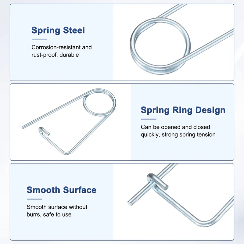 6-Pack Brooch Shape Cotter Safety Pin, 4x63mm Quick Lock Brooch Fastener