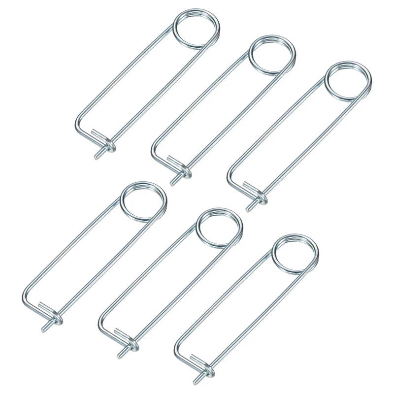 6-Pack Brooch Shape Cotter Safety Pin, 3.2x80mm Quick Lock Brooch Fastener