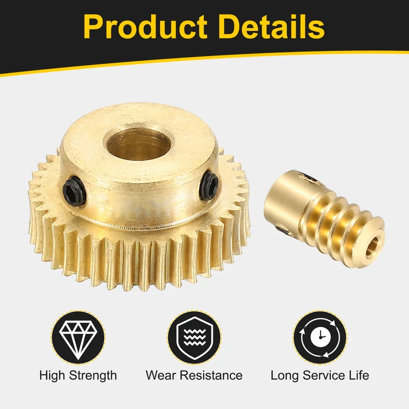 Worm Gear Set 0.5 Module 1:40 Reduction Rate(Gear-6mm Bore, Rod 2mm Bore)
