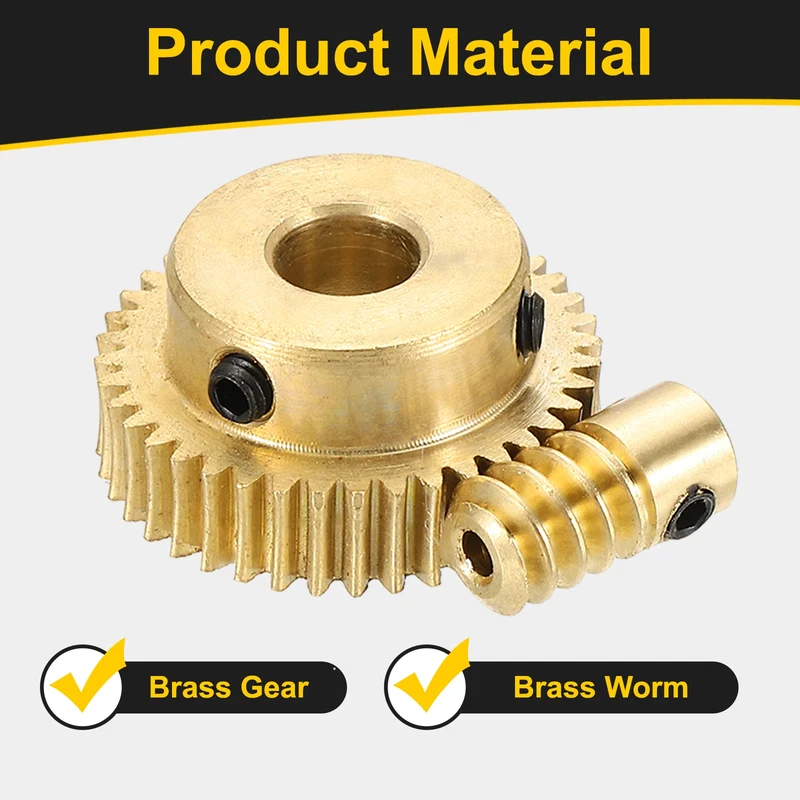 Worm Gear Set 0.5 Module 1:40 Reduction Rate(Gear-6mm Bore, Rod 2mm Bore)