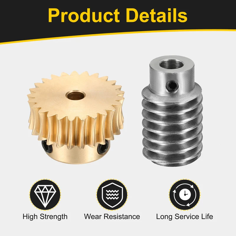Worm Gear Set 1 Module 25:1 Reduction Rate(Gear-5mm Bore, Rod 5mm Bore)