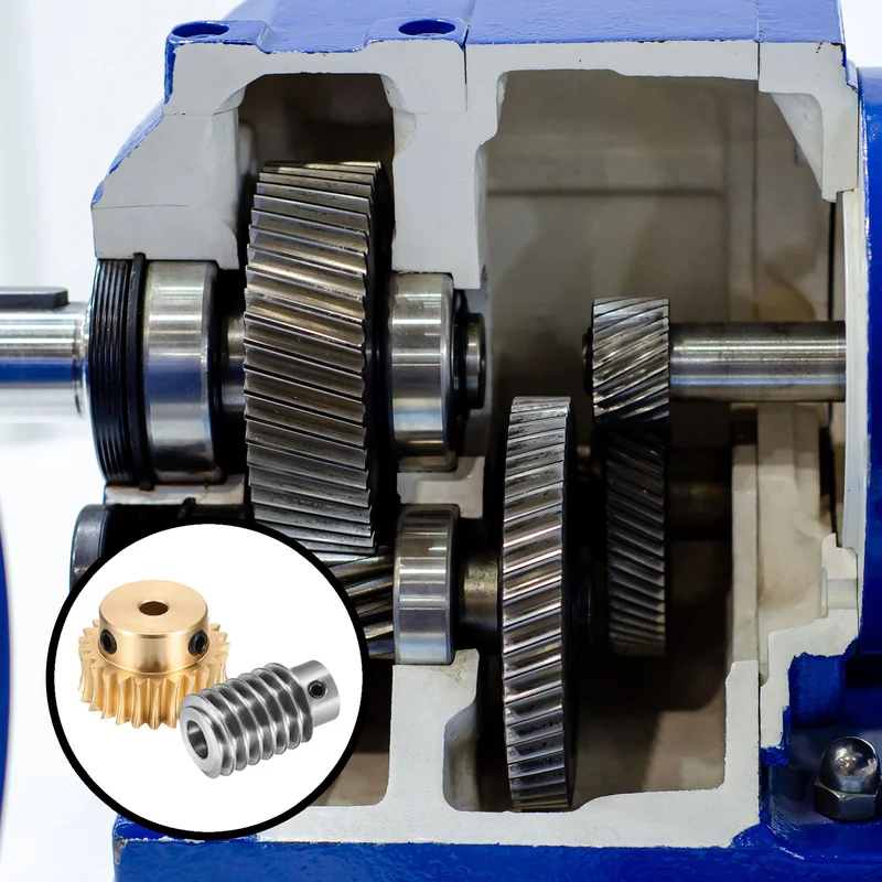 Worm Gear Set 1 Module 25:1 Reduction Rate(Gear-5mm Bore, Rod 5mm Bore)