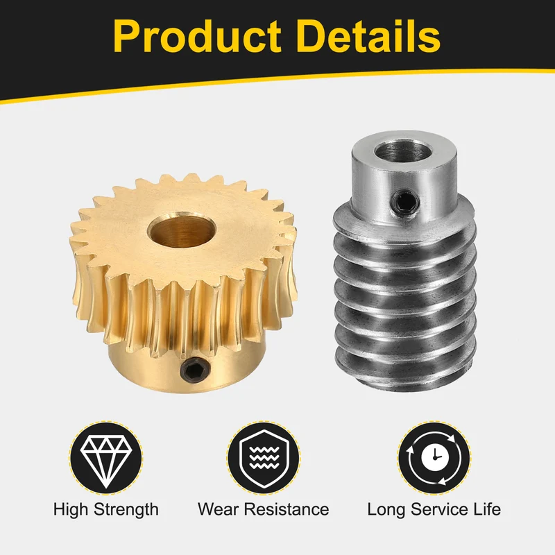 Worm Gear Set 1 Module 25:1 Reduction Rate(Gear-8mm Bore, Rod 5mm Bore)
