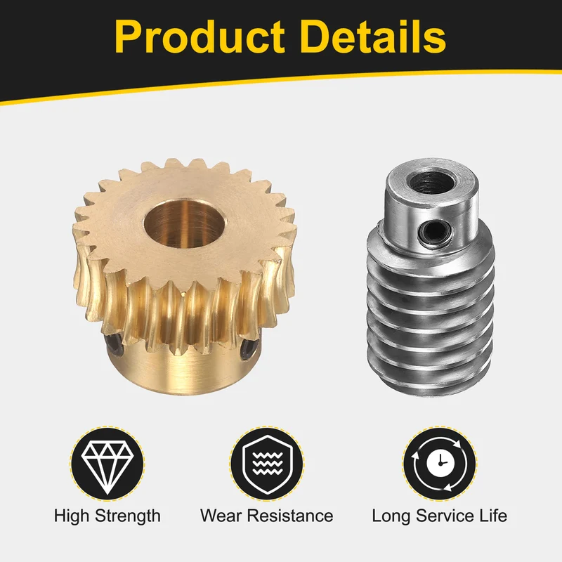 Worm Gear Set 1 Module 25:1 Reduction Rate(Gear-10mm Bore, Rod 6mm Bore)