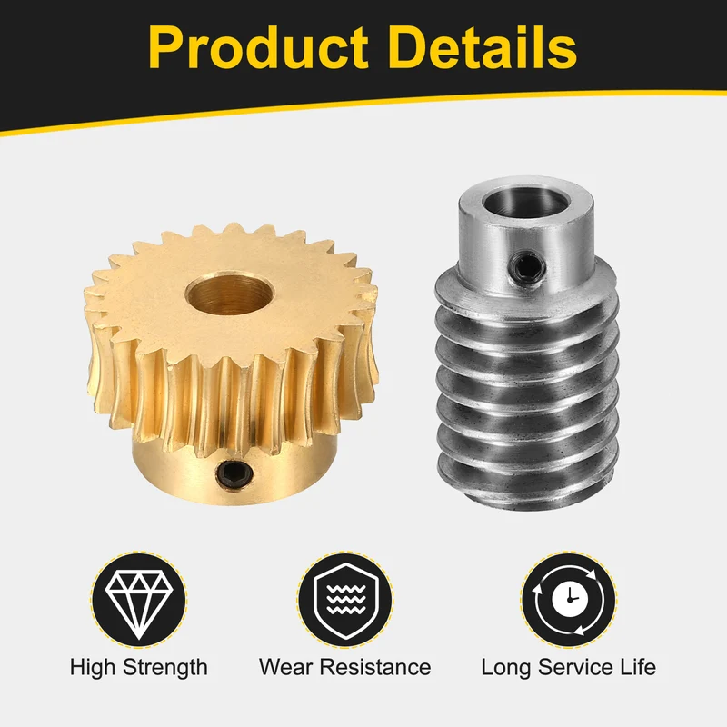 Worm Gear Set 1 Module 25:1 Reduction Rate(Gear-8mm Bore, Rod 8mm Bore)