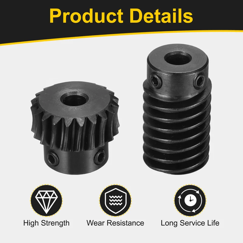 Worm Gear Set 1 Module 1:20 Reduction Rate(Gear-6mm Bore, Rod 6mm Bore)