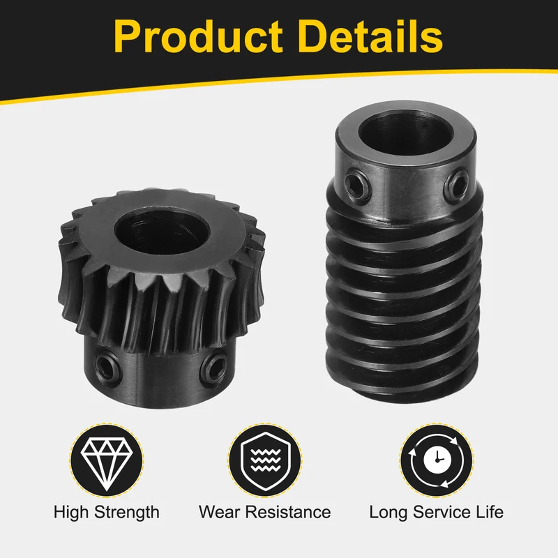 Worm Gear Set 1 Module 1:10 Reduction Rate(Gear-10mm Bore, Rod 10mm Bore)