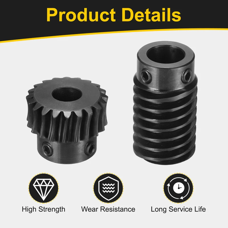 Worm Gear Set 1 Module 1:10 Reduction Rate(Gear-8mm Bore, Rod 10mm Bore)