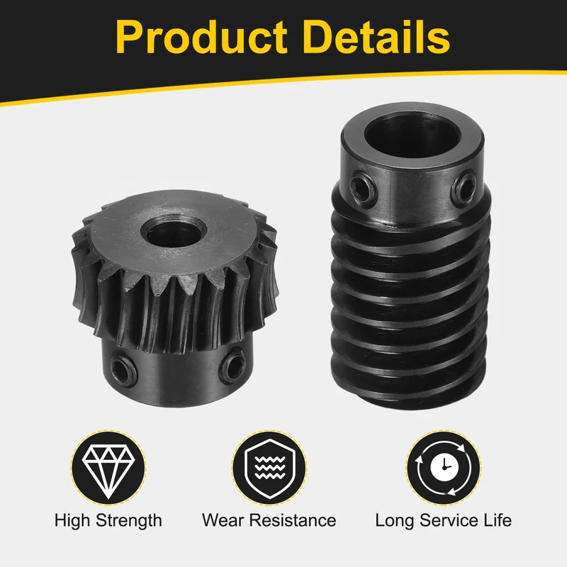 Worm Gear Set 1 Module 1:10 Reduction Rate(Gear-6mm Bore, Rod 10mm Bore)