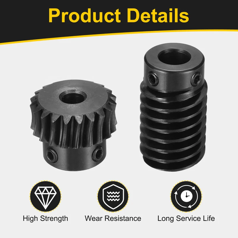 Worm Gear Set 1 Module 1:10 Reduction Rate(Gear-6mm Bore, Rod 8mm Bore)