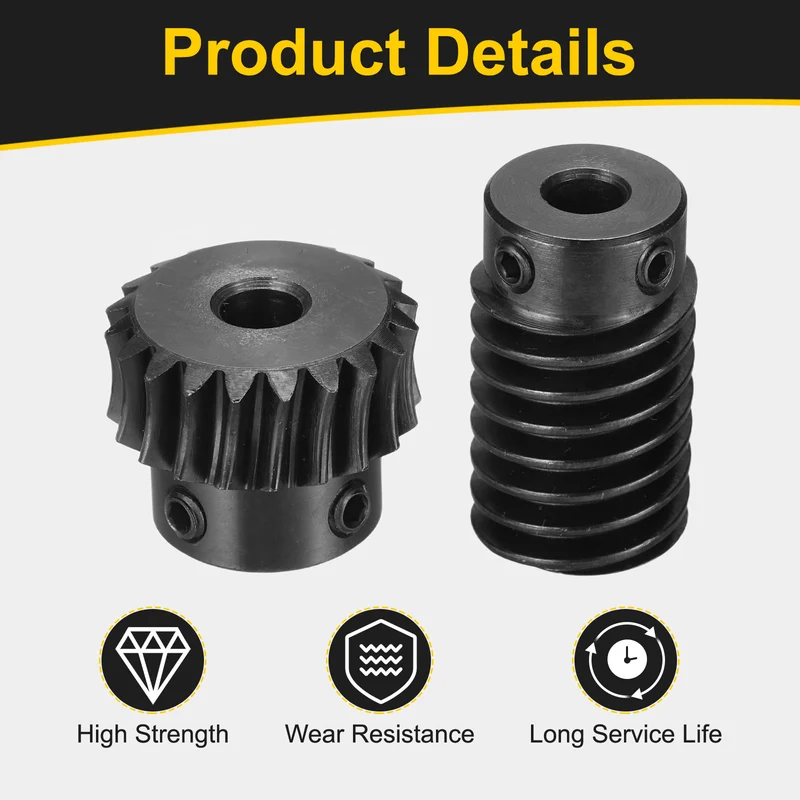Worm Gear Set 1 Module 1:10 Reduction Rate(Gear-6mm Bore, Rod 6mm Bore)