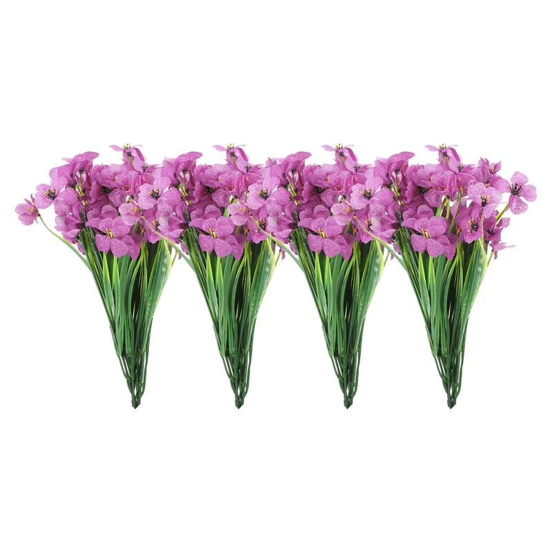 Artificial Flower Heads, Plastic Fake Plants Hydrangea Light Purple Faux 12Pcs