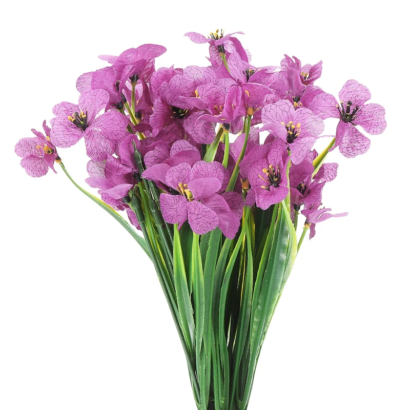 Artificial Flower Heads, Plastic Fake Plants Hydrangea Light Purple Faux 12Pcs
