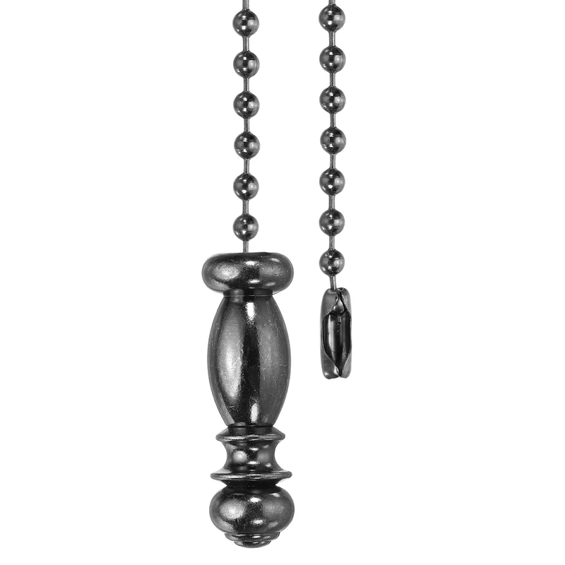 13.5" Alloy Ceiling Fan Pull Chain Vintage Pendant, Black