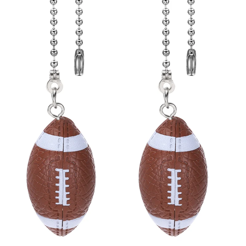 Ceiling Fan Pull Chain 2 Pack 13" Basketball Pendant Chain Extender, Brown White