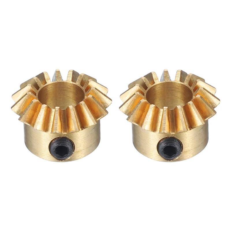 2pcs Bevel Gear Tapered Bevel Pinion Gear 0.8 Module 15T 6mm Hole