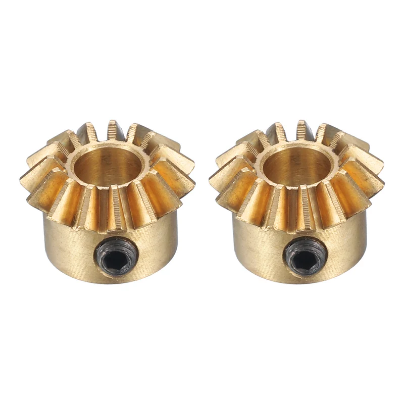 2pcs Bevel Gear Tapered Bevel Pinion Gear 0.8 Module (15T 5mm Hole)