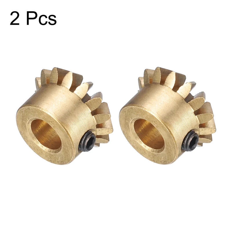 2pcs Bevel Gear Tapered Bevel Pinion Gear 0.8 Module (15T 5mm Hole)