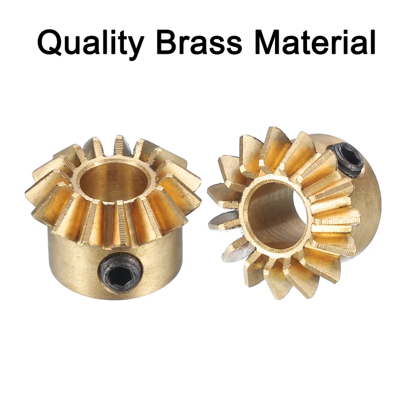 2pcs Bevel Gear Tapered Bevel Pinion Gear 0.8 Module (15T 5mm Hole)