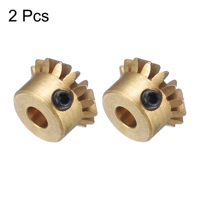 2pcs Bevel Gear Tapered Bevel Pinion Gear 0.8 Module 15T 4mm Hole