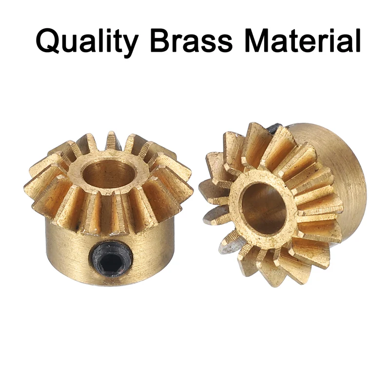 2pcs Bevel Gear Tapered Bevel Pinion Gear 0.8 Module 15T 4mm Hole