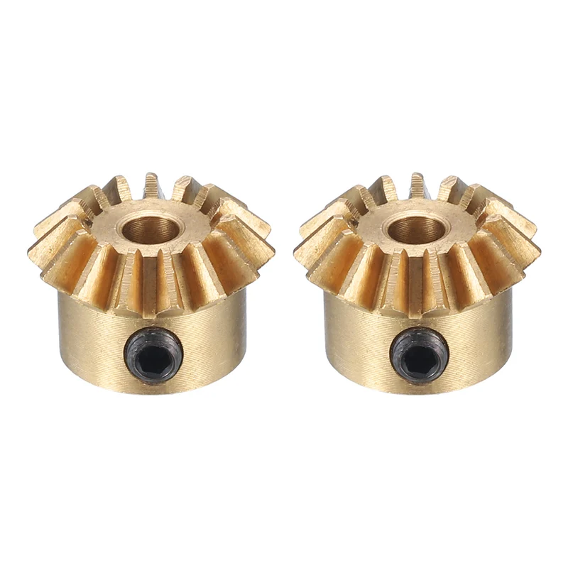 2pcs Bevel Gear Tapered Bevel Pinion Gear 0.8 Module 15T 3mm Hole